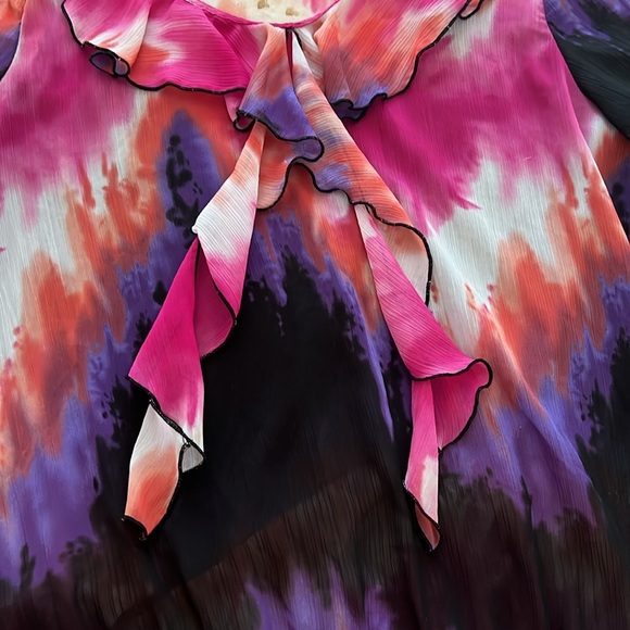 Women's Multicolor Ruffled Blouse - Picture 3 of 5